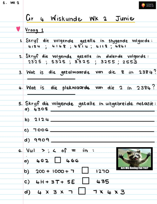 Gr 4 Wisk Werkkaart 2 Junie