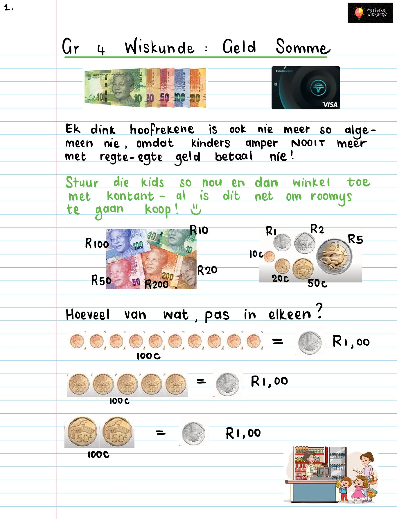 Gr 4 Wisk Geld Kwartaal 1