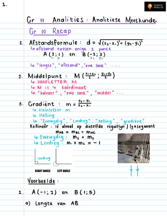 Gr 11 Analitiese Meetkunde 1