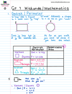 Gr 7 Omtrek / Perimeter