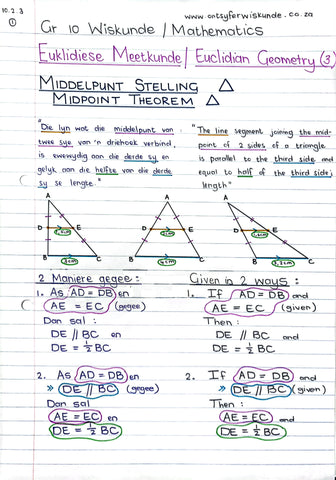 Gr 10 Middelspuntstelling / Midpoint Theorem