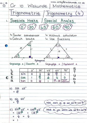 Gr 10 Trigonometrie / Trigonometry (4)