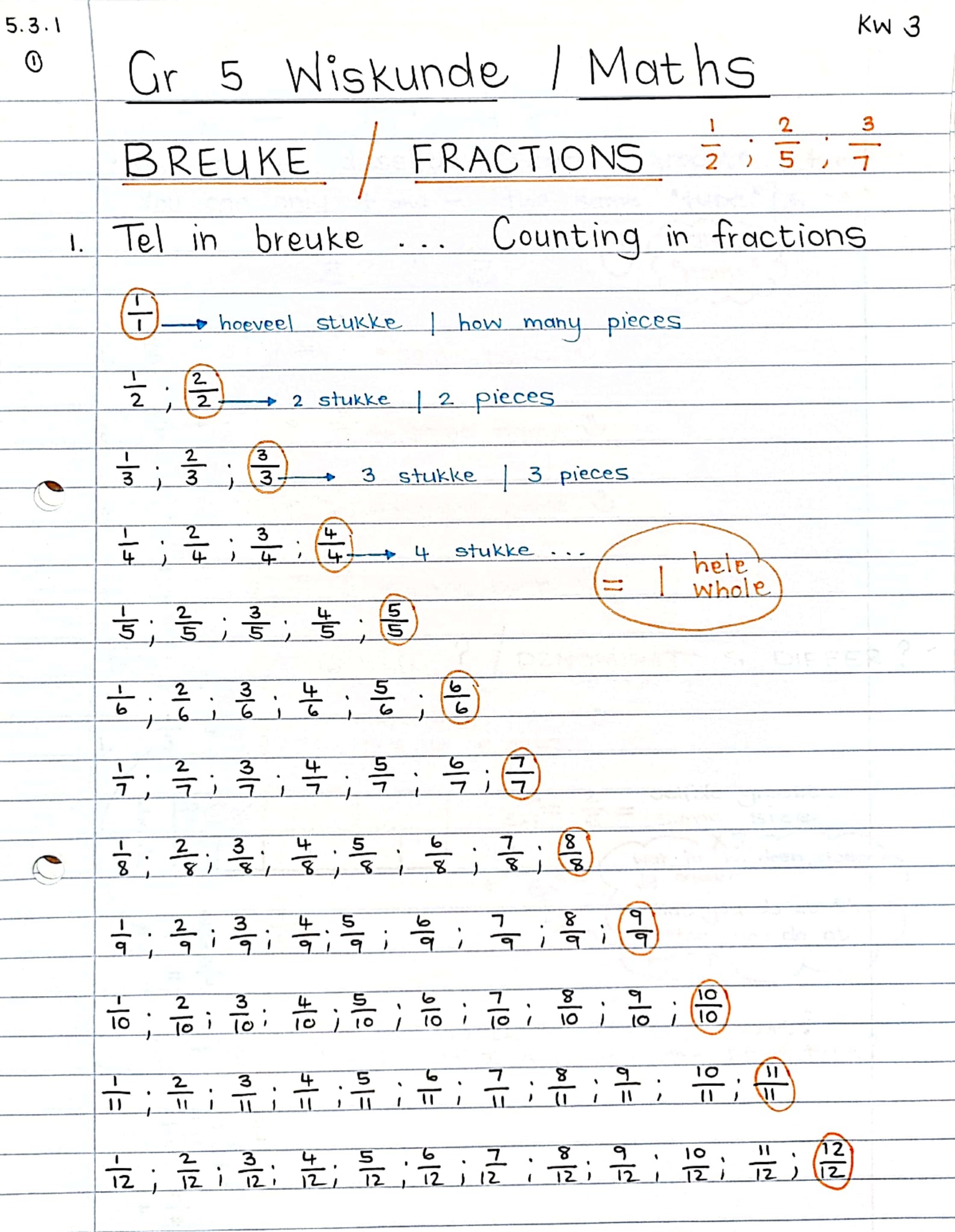 Gr 5 Breuke / Fractions (1)