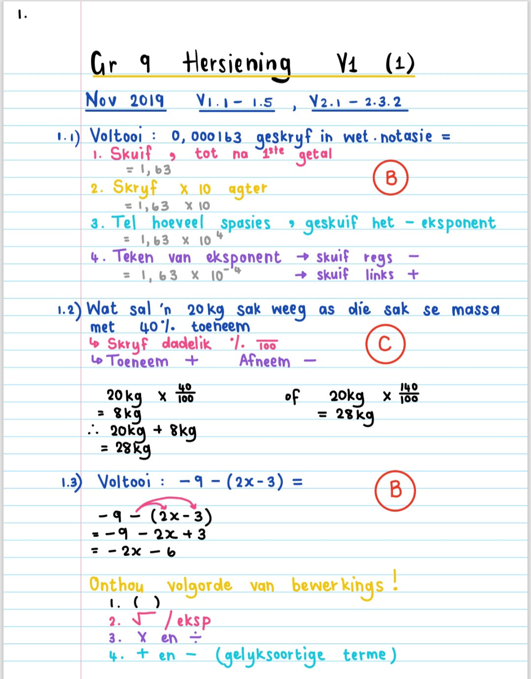 Gr 9 November Hersiening V1 memo