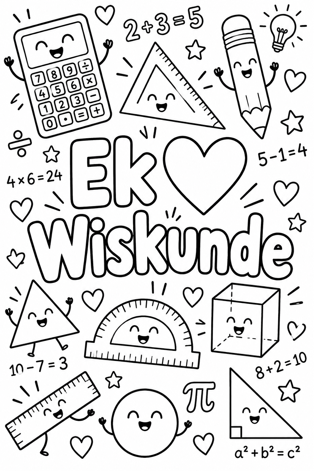Wiskunde Inkleurboek