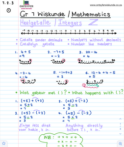 Gr 7 Heelgetalle / Integers