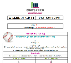 Gr 11 Wiskunde - Funksies (Hiperbool)