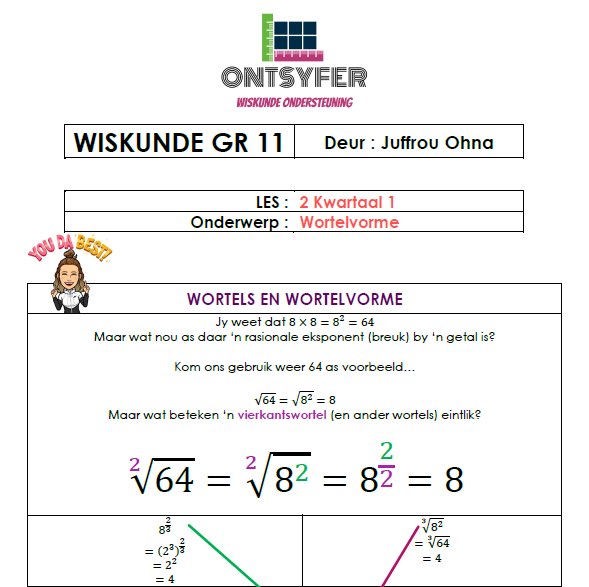 Gr 11 Wiskunde - Wortels