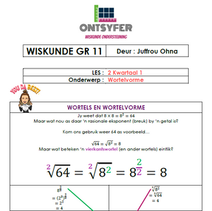 Gr 11 Wiskunde - Wortels