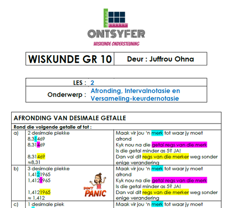 Gr 10 Wiskunde - Afronding en Notasie