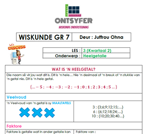 Gr 7 Wiskunde - Heelgetalle