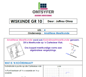 Gr 10 Wiskunde - Analitiese Meetkunde