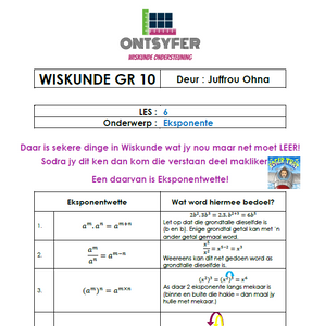 Gr 10 Wiskunde - Eksponente