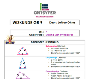 Gr 9 Wiskunde - Stelling van Pythagoras