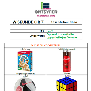 Gr 7 Wiskunde - Buite-Opp en Volume