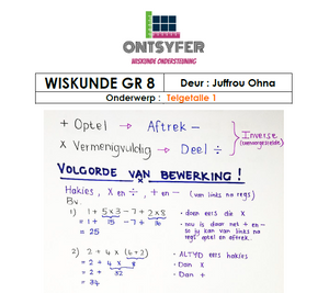 Gr 8 Wiskunde - Telgetalle 1