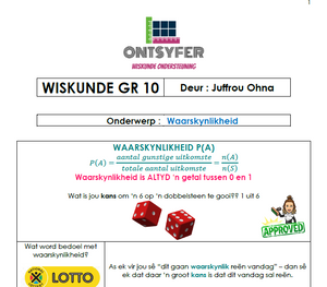 Gr 10 Wiskunde - Waarskynlikheid